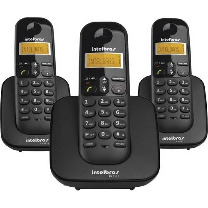 Telefone sem Fio Intelbras Ts3113 com Identificador de Chamadas 2 Ramais - Preto