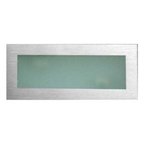 Plafon Space Sobrepor Retangular 35cm Alumínio Vidro Fosco E-27 2 Lâmpadas Max 60W Escovado