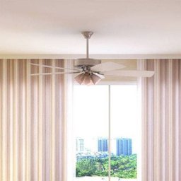 Ventilador de Teto Hl-3 4 Tulipas E-27 5 Pás Reversíveis (Cinza / Branco) Branco 110V - 1 Ventilador de Teto Hl-3 4 Tulipas E-27 5 Pás Reversíveis (Cinza / Branco) Branco 110V - 1