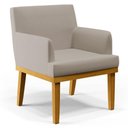 Ver imagem 1 de Poltrona Decorativa Sala de Estar e Recepção Vitória W01 Linho Bege - Mpozenato