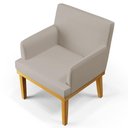 Ver imagem 3 de Poltrona Decorativa Sala de Estar e Recepção Vitória W01 Linho Bege - Mpozenato
