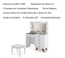 Ver imagem 5 de Penteadeira 5 Portas com Banqueta Lótus Branco