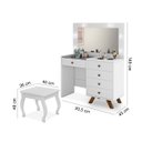 Ver imagem 3 de Penteadeira 5 Portas com Banqueta Lótus Branco