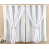 Cortina Blackout Corta Luz PVC (Plástico) com Voil Branca 2,80 x 1,60 para Varão Simples 2,00 Metros - 1