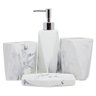 KIT ACESSÓRIOS DE BANHEIRO LAVABO 4 PEÇAS RESINA MARMORIZADO:PD271 - 1
