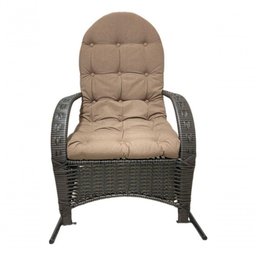 Cadeira Balanço Poltrona Descanso com Almofada Ergonômica Cinza - 6
