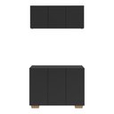 Ver imagem 5 de Conjunto Lavanderia Multiuso Armário Aéreo e Balcão 3 Portas Multimóveis Mp5051 Preto/natural