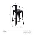 Ver imagem 2 de Banqueta Média Iron Tolix com Encosto 61cm Preto Preto