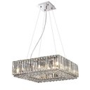 Ver imagem 1 de Lustre Pendente Quadrado 45x45 em Cristal Translúcido +Luz