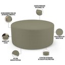 Ver imagem 7 de Kit Puff Redondo Lola e Puff Recamier Orgânico Orbit W01 Bouclê Oliva - Lyam Decor