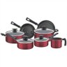 Jogo De Panelas Bergamo 7 Peças Alumínio Vermelho 20399783 Tramontina - 1