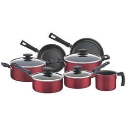 Jogo De Panelas Bergamo 7 Peças Alumínio Vermelho 20399783 Tramontina - 2