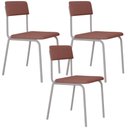 Ver imagem 1 de Kit 03 Cadeiras Estofada para Sala de Jantar Sense Branco C01 Linho Rosê - Lyam Decor