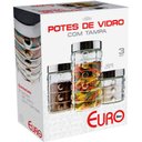 Ver imagem 2 de Conjunto Potes de Vidro 3 Peças (Bolinhas) - Euro Home