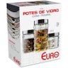 Conjunto Potes de Vidro 3 Peças (Bolinhas) - Euro Home - 3