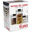 Ver imagem 3 de Conjunto Potes de Vidro 3 Peças (Bolinhas) - Euro Home