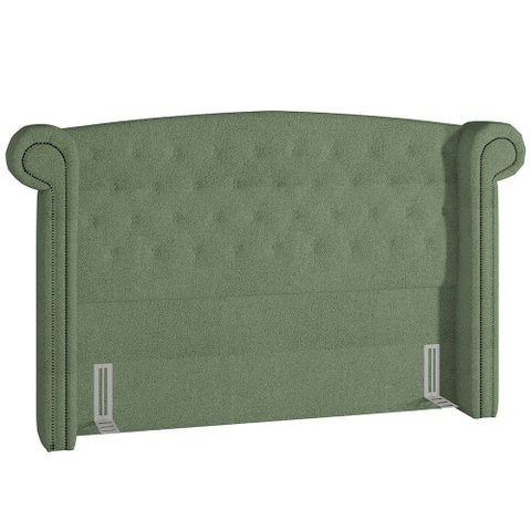 Cabeceira Cama Box Queen 160 cm Sofia Bouclê Oliva - Lyam Decor