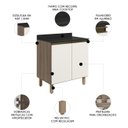 Ver imagem 5 de Balcão para Cooktop com Tampo 80cm Maly N03 Carvalho/off White - Mpozenato