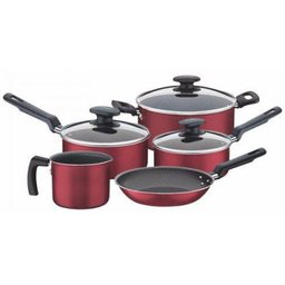 Conjunto de Panelas Alumínio Antiaderente 5 Peças Bergamo Tramontina Vermelho - 1