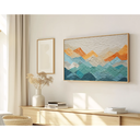 Ver imagem 1 de Quadro Decorativo N°193 160x90cm - Panorâmico Abstrato - Montanhas - Madeira Clara - Rollflex