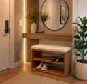 Ver imagem 2 de Banco Organizador Duo Space 100% MDF com Assento Estofado - Robusto e Sofisticado