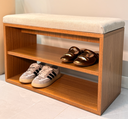 Ver imagem 3 de Banco Organizador Duo Space 100% MDF com Assento Estofado - Robusto e Sofisticado
