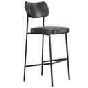 Ver imagem 6 de Kit 05 Banquetas Alta Bar Cozinha Sala de Jantar Preto Melina L02 Couríssimo Preto - Lyam Decor
