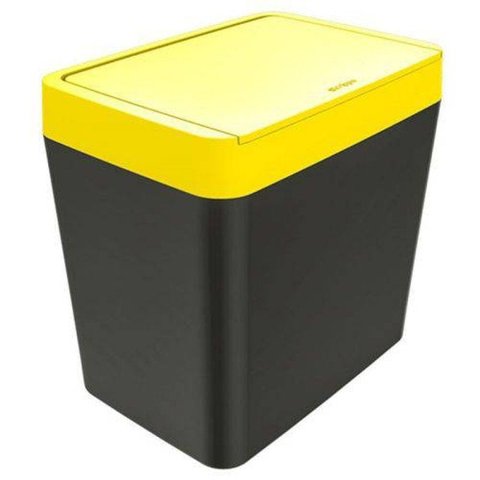 Lixeira Para Pia 5 Litros - Preto/Amarelo