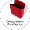 Dispenser para Detergente com Porta Esponja - Branco/Vermelho - 3
