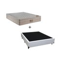 Ver imagem 1 de Cama Box Casal 138 Tecido Sintético Branco com Colchão Ortobom Airtech Spring Pocket D26 Bege 70x138