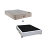 Cama Box Casal 138 Tecido Sintético Branco com Colchão Ortobom Airtech Spring Pocket D26 Bege 70x138 - 1