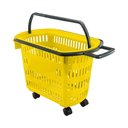 Ver imagem 1 de Cesto de Compras para Supermercado Tamanho Grande com Rodízio D300 - Della Plast Amarela