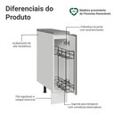 Ver imagem 4 de Balcão Porta-temperos 20cm 1 Porta (com Tampo) Branco Veludo Lux Madesa