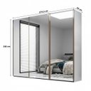 Ver imagem 4 de Guarda Roupa Veneto Mdf 3 Portas com Espelho 274,5x230cm Branco 1000