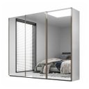 Ver imagem 2 de Guarda Roupa Veneto Mdf 3 Portas com Espelho 274,5x230cm Branco 1000