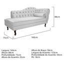 Ver imagem 4 de Kit Diva Recamier Juliana 160cm Lado Esquerdo e 01 Poltrona Classic Suede Branco - Amarena Móveis