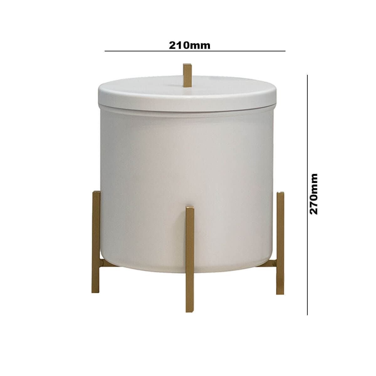 Kit Lixeira Branca com Dourado Porta Papel e Porta Toalha Dourada - Edecasamovies - 7