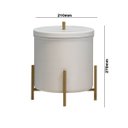 Ver imagem 7 de Kit Lixeira Branca com Dourado Porta Papel e Porta Toalha Dourada - Edecasamovies