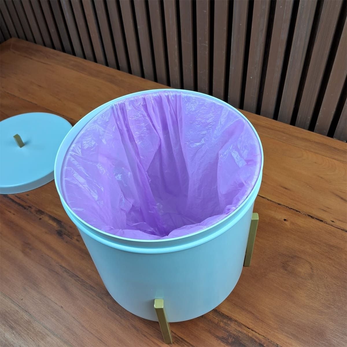 Kit Lixeira Branca com Dourado Porta Papel e Porta Toalha Dourada - Edecasamovies - 3