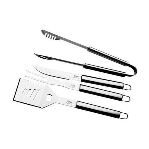 Conjunto para Churrasco 4 Peças Inox Euro Home