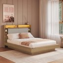 Ver imagem 1 de Cama de Casal e Queen Suspensa com Iluminação LED e Organizador na Cabeceira Cancún