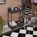 Ver imagem 2 de Carrinho de Apoio Estética Salão Industrial 2 Prateleiras Orla Preto/pto M13 - D'Rossi