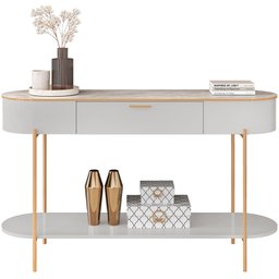 Aparador Beca e Mesa de Centro Giverny Orgânico Industrial D05 Bali Quartzo - Lyam Decor - 5