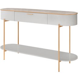 Aparador Beca e Mesa de Centro Giverny Orgânico Industrial D05 Bali Quartzo - Lyam Decor - 1