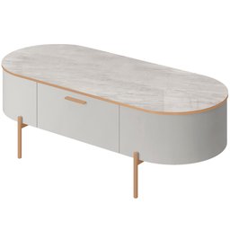 Aparador Beca e Mesa de Centro Giverny Orgânico Industrial D05 Bali Quartzo - Lyam Decor - 2