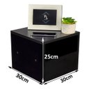 Ver imagem 2 de Mesa de Cabeceira Criado Preto 30cm Estilo Suspensa com Gaveta Inferior e Nicho para Quarto