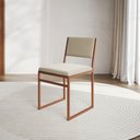 Ver imagem 2 de Kit 8 Cadeiras de Jantar Industrial Isa Assento Veludo Bege Base Cobre