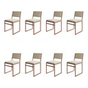 Ver imagem 1 de Kit 8 Cadeiras de Jantar Industrial Isa Assento Veludo Bege Base Cobre