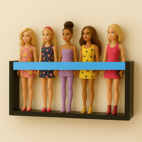 Estante Porta Bonecas Nicho Parede Organizador Coleção Brinquedos Prateleira Quarto Infantil Mdf 55c