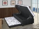 Ver imagem 1 de Cama Box Bau Solteiro Confort Plus com Auxiliar 088x188cm - Suede:preto